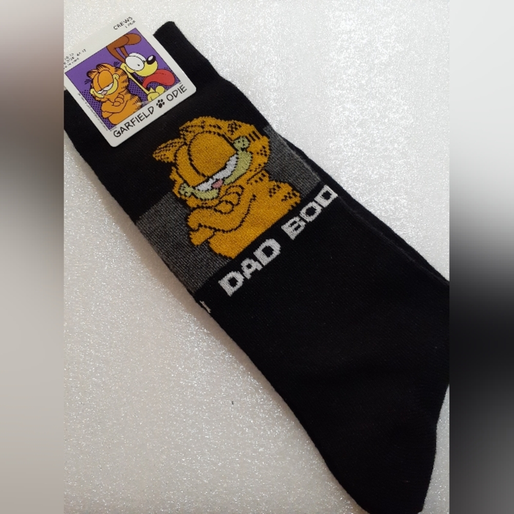 Pair of Garfield Dad Bod Crew Socks New